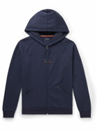 Paul Smith - Pinstriped Cotton-Blend Jersey Zip-Up Hoodie - Blue