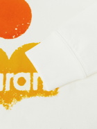 Isabel Marant - Logo-Flocked Cotton-Blend Jersey Hoodie - White