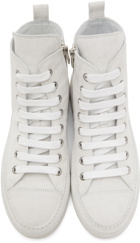 Ann Demeulemeester Off-White Suede High-Top Sneakers