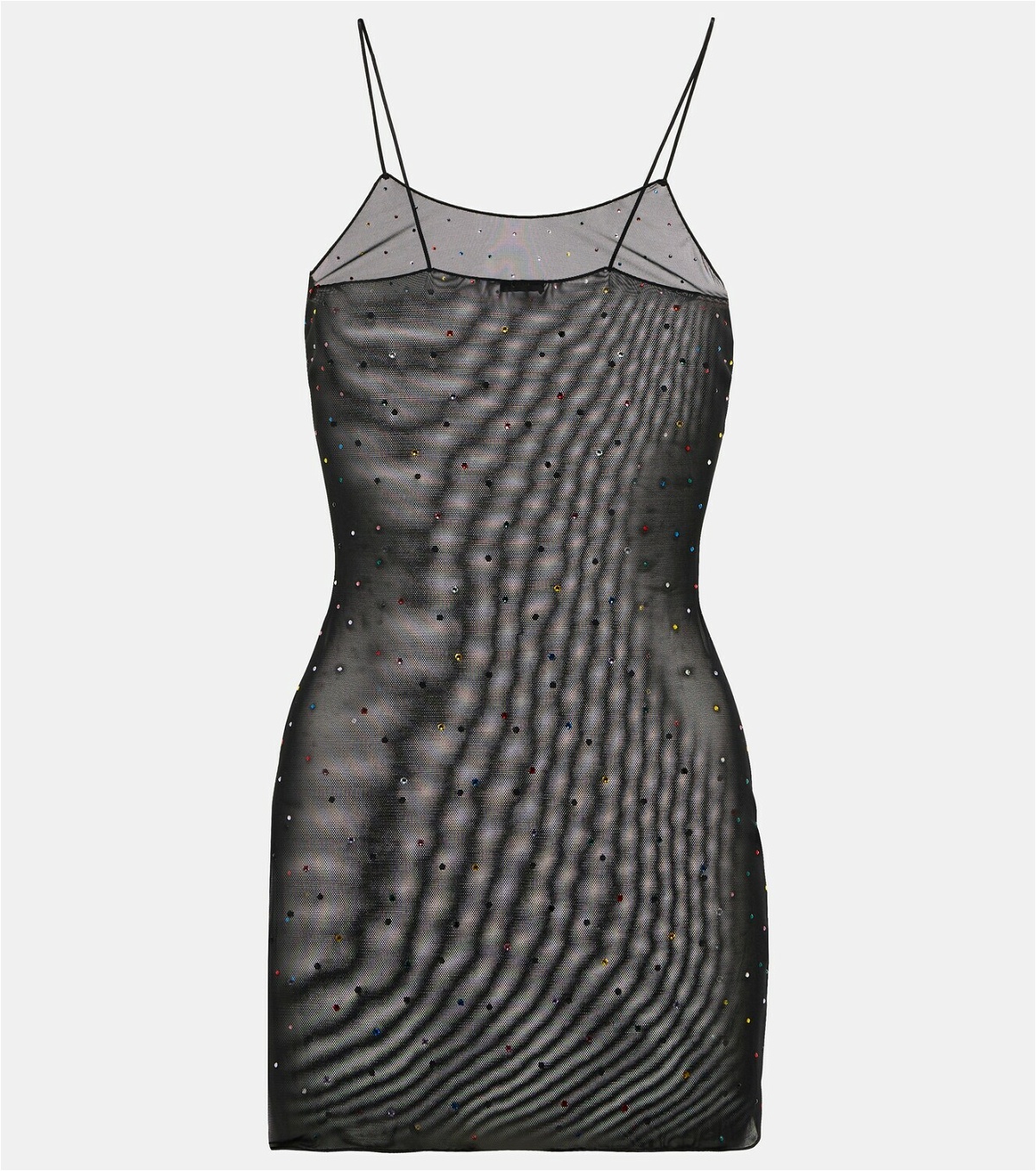 Oseree - Gem embellished mesh slip dress