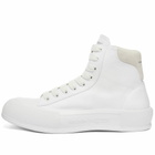 Alexander McQueen Men's Canvas High Top Sneakers in White