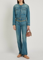 Chloe Cropped Denim Jacket Blue