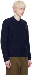 King & Tuckfield Blue Textured Wave Cardigan