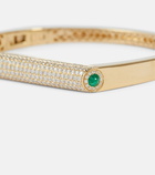 Rainbow K Grace 14kt gold bangle with diamonds and emeralds