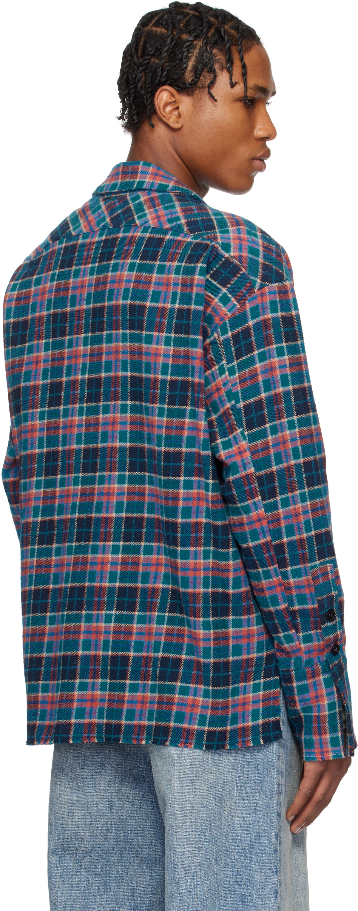 Greg Lauren Multicolor Boxy Plaid Shirt