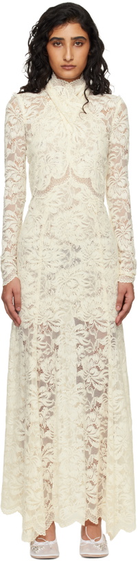RABANNE Turtleneck Lace Long Dress Paco Rabanne