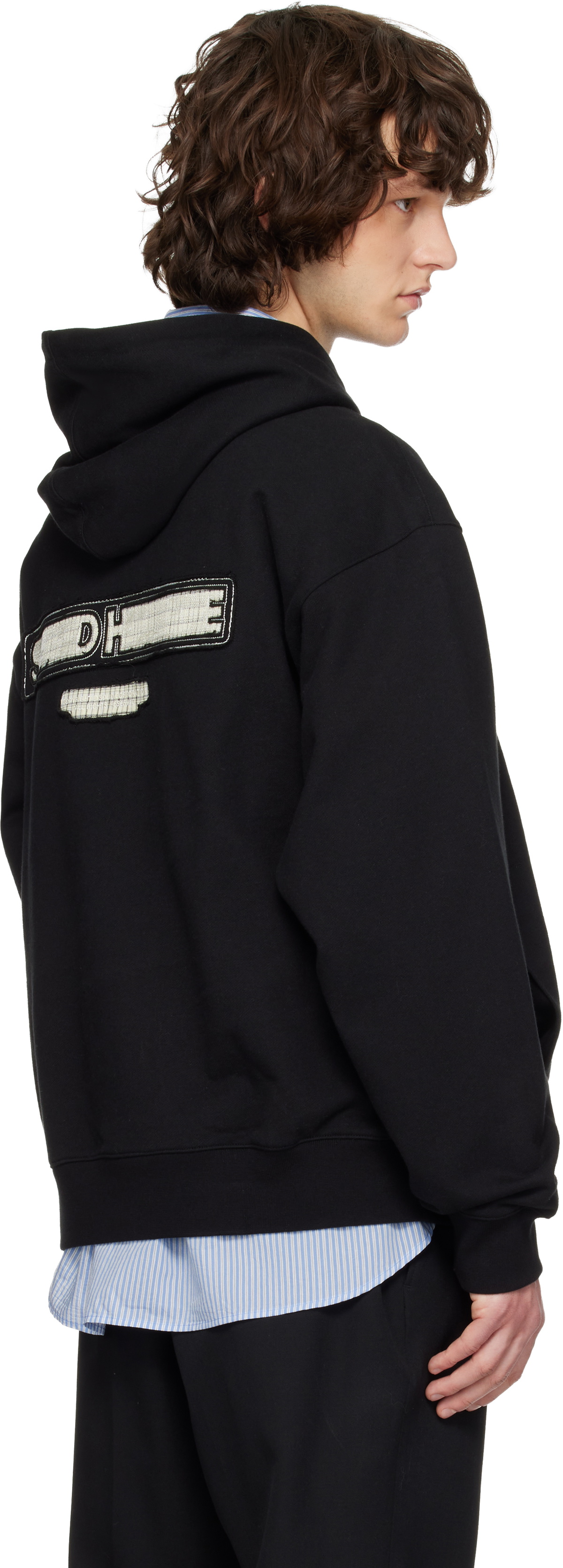 Solid Homme Black Solid Back Logo Hoodie