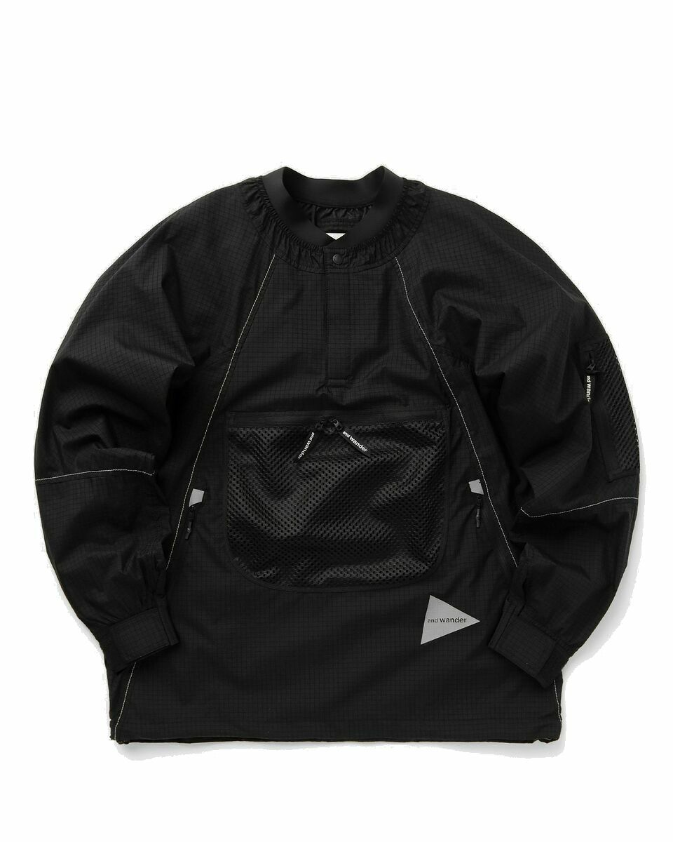 Photo: And Wander Breath Rip Pullover Jacket Black - Mens - Half Zips