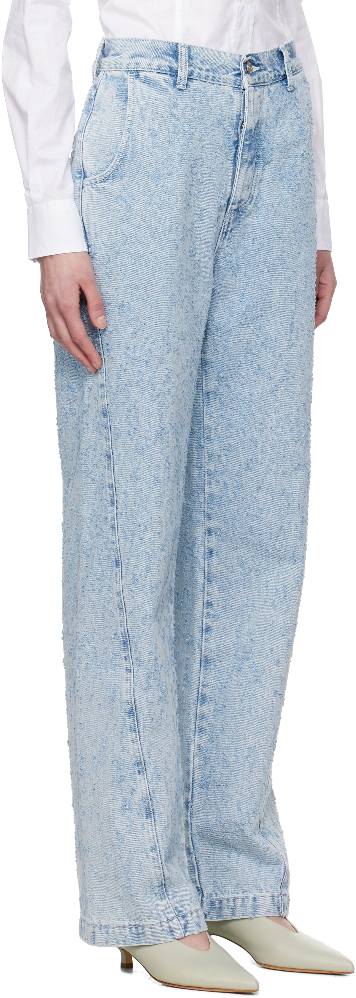 mfpen Blue Twisted Seam Jeans