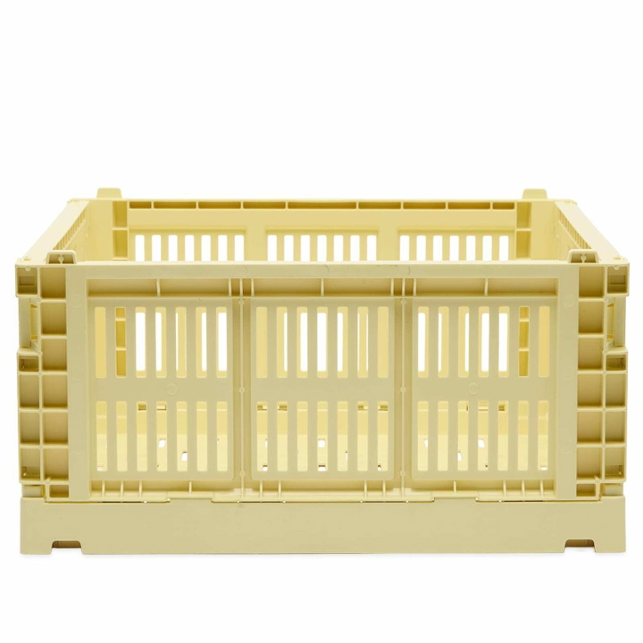 Photo: HAY Medium Square Recycled Colour Crate in Light Yellow 