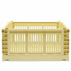 HAY Medium Square Recycled Colour Crate in Light Yellow 