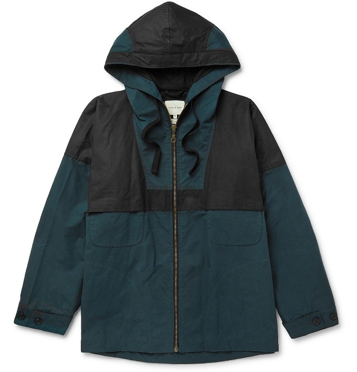 Photo: Nicholas Daley - Panelled Waxed-Cotton Hooded Parka - Blue