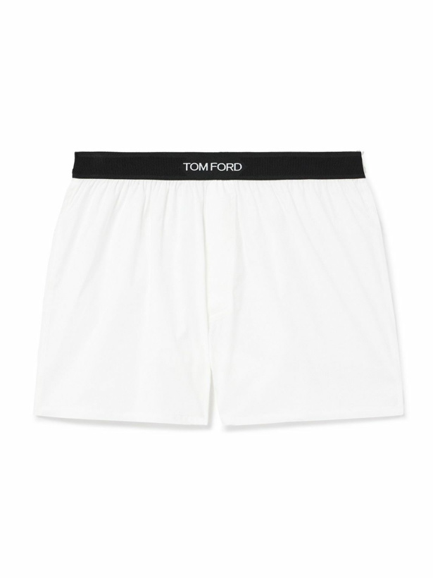 Photo: TOM FORD - Stretch-Cotton Boxer Shorts - White