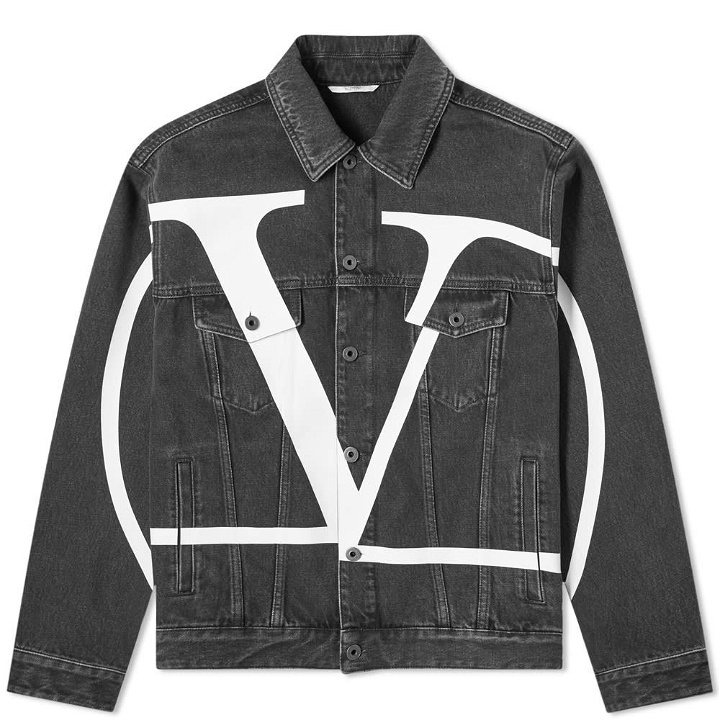 Photo: Valentino Large V Logo Denim Jacket