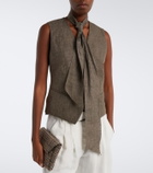 Brunello Cucinelli Scarf-detail linen vest