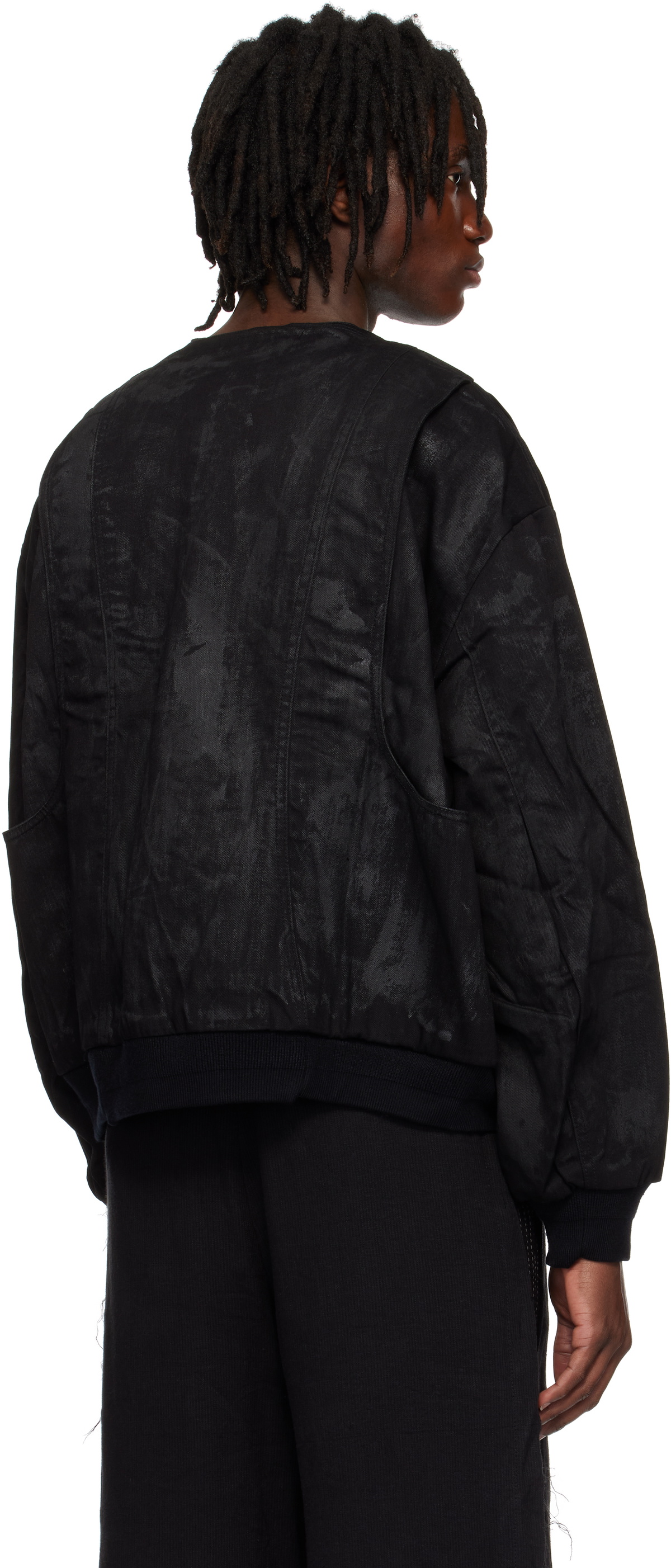 Professor.E Black Object-Faded Bomber Jacket