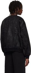 Professor.E Black Object-Faded Bomber Jacket