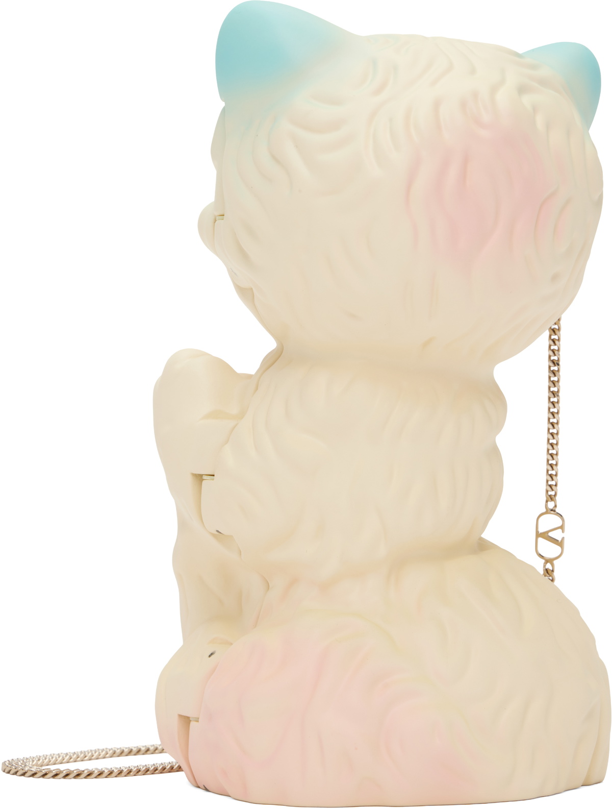 Valentino Garavani Off-White & Blue 'Le Chat de La Maison Minaudiere' Bag