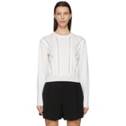 Chloe White Wool and Lace Embellished Sweater