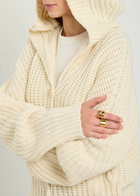 Stella Mccartney Hooded Cashmere and Wool-blend Cardigan Cream