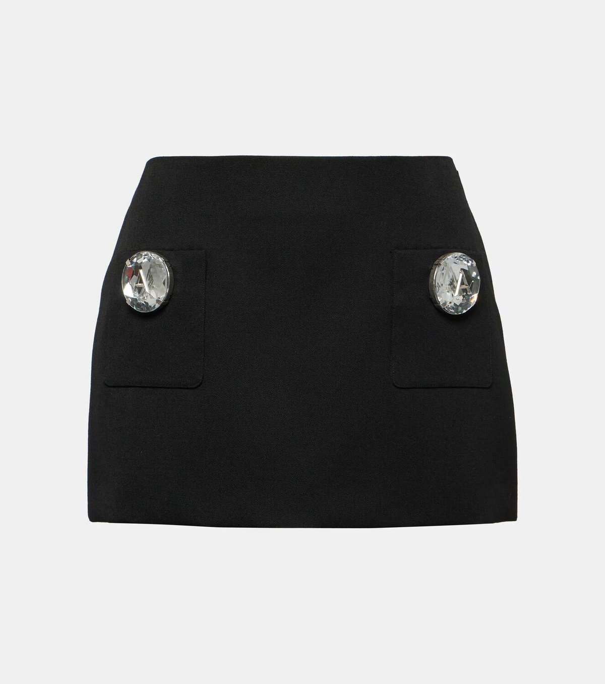 Area Jumbo crystal-embellished wool miniskirt