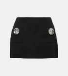 Area Jumbo crystal-embellished wool miniskirt