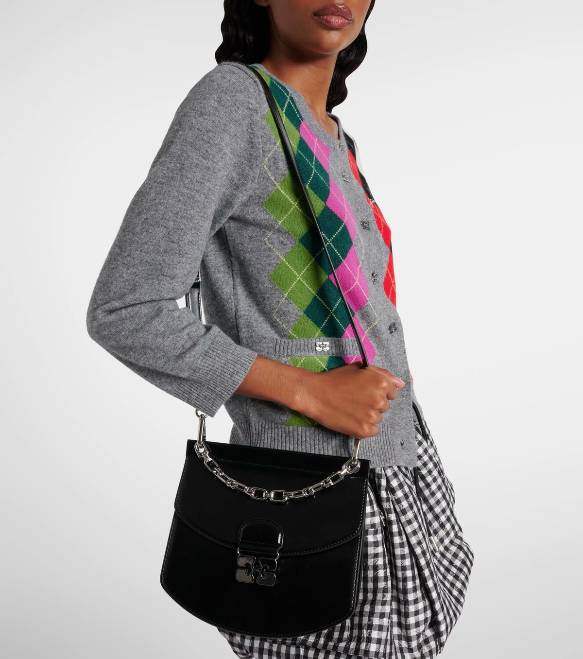 Ganni Apo-G Small faux leather crossbody bag