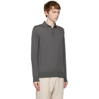 Loro Piana Grey Cashmere Long Sleeve Polo