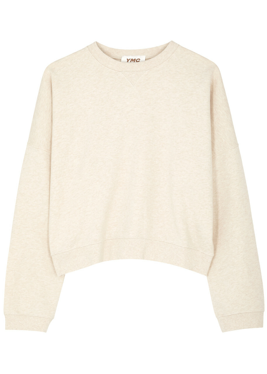 Ymc Almost Grown Cotton Sweatshirt Ecru