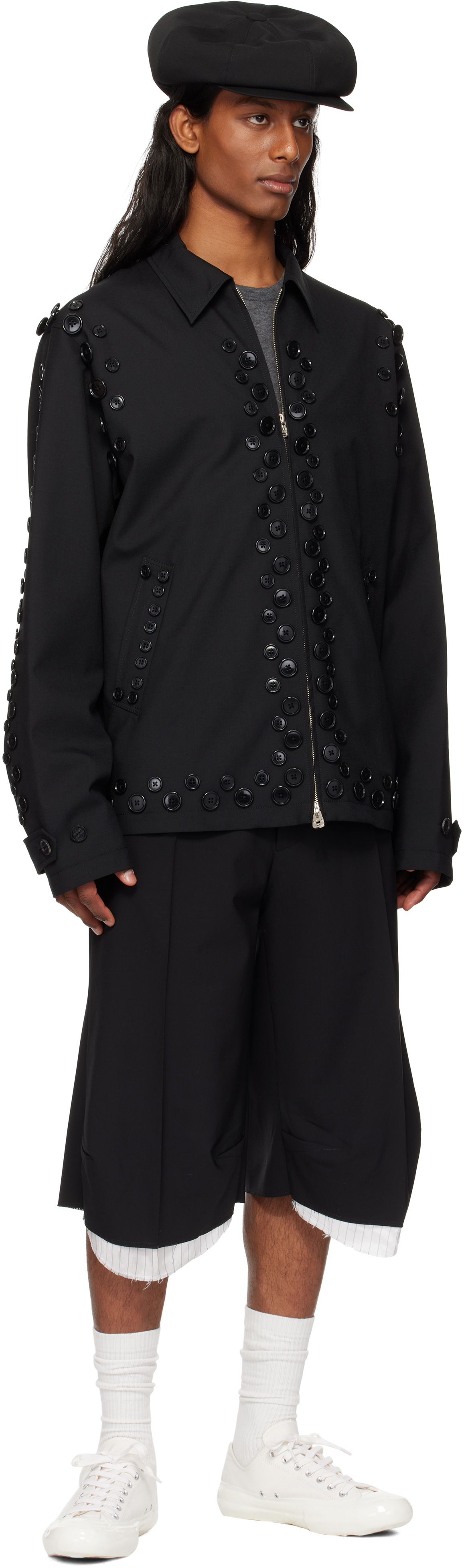 TAKAHIROMIYASHITA TheSoloist. Black Zip Up Brit Jacket