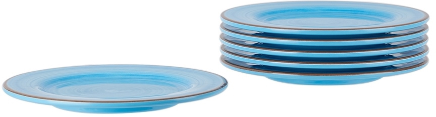 Mario Luca Giusti Blue Saint Tropez Medium Dinner Plate Set, 6 pcs