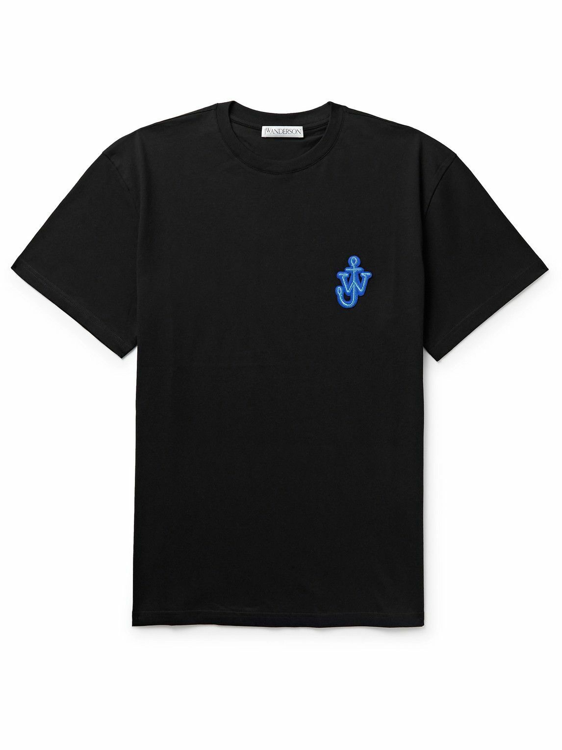 JW Anderson - Logo-Appliquéd Cotton-Jersey T-Shirt - Black JW Anderson