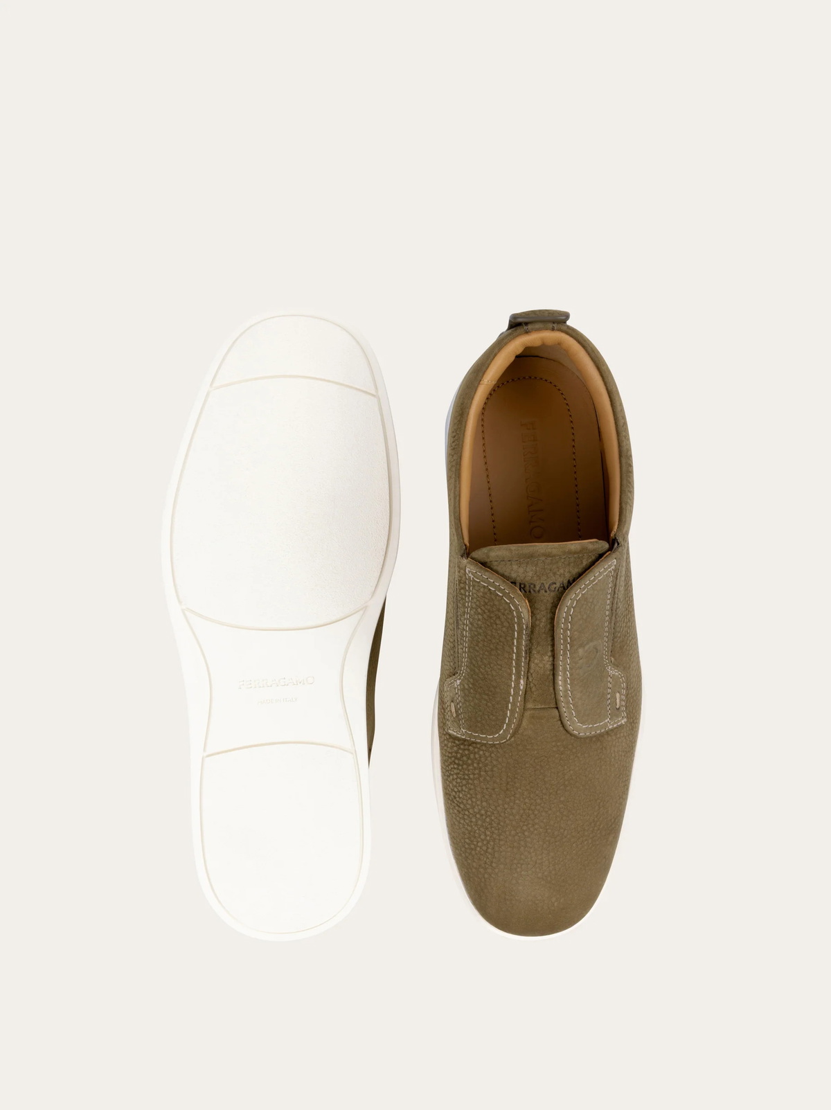 Ferragamo Mens Derby slip-on in Brown