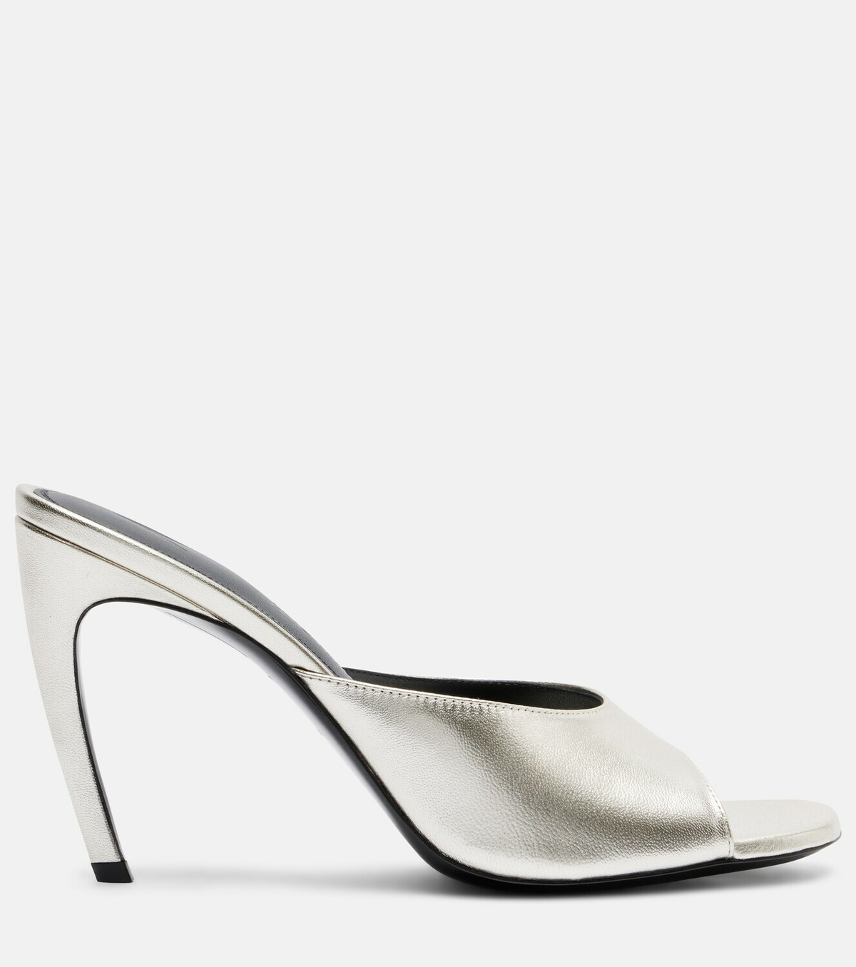 The Attico Betta 95 metallic leather mules
