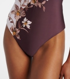 Agua by Agua Bendita Durazno embellished floral swimsuit