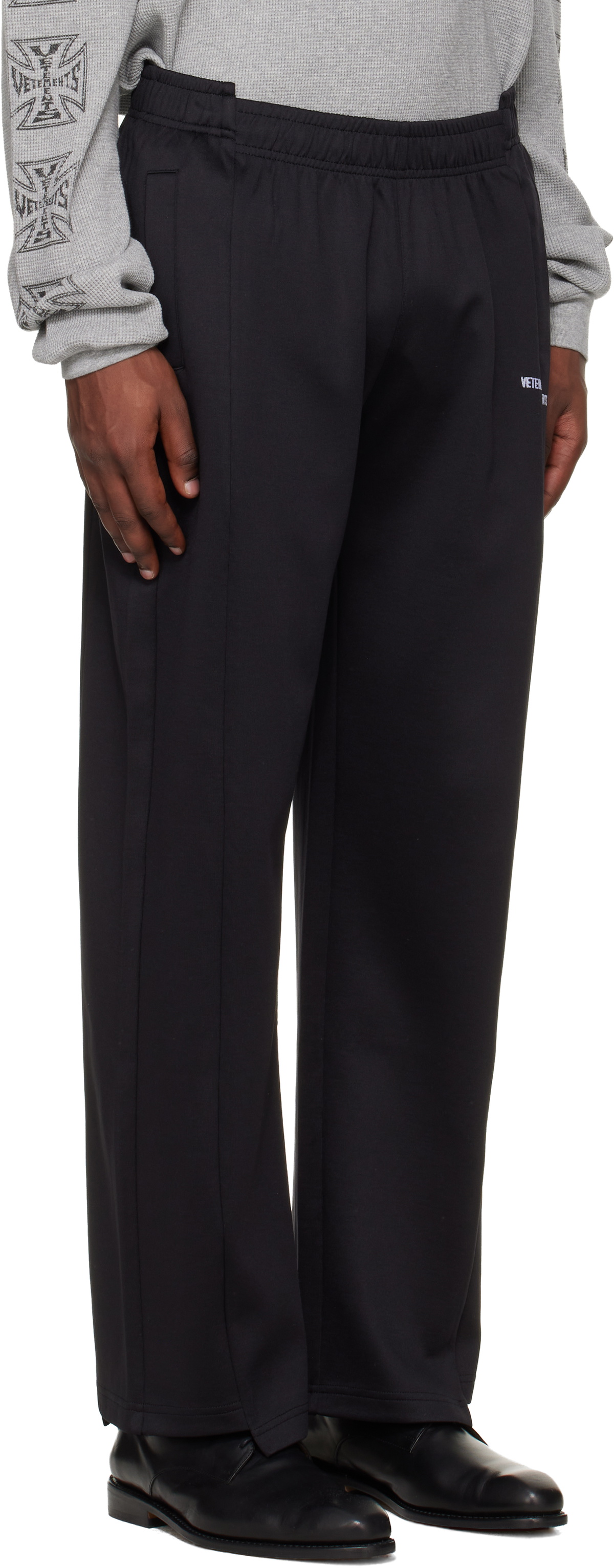 VETEMENTS Black Cut-Up Athletic Sweatpants