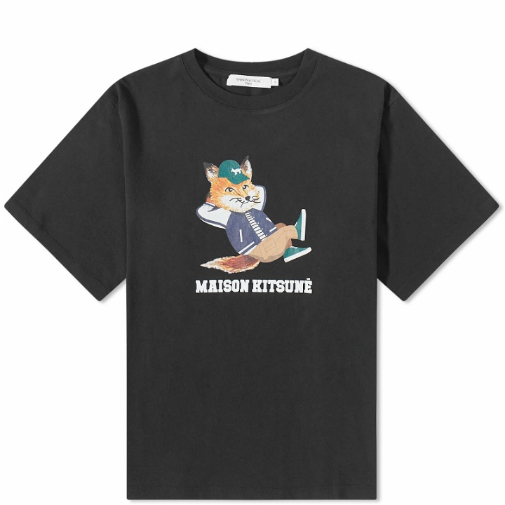 Photo: Maison Kitsuné Men's Dressed Fox Easy T-Shirt in Black