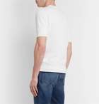Hugo Boss - Slim-Fit Contrast-Tipped Knitted Cotton T-Shirt - White