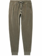 TOM FORD - Tapered Cotton-Blend Velour Sweatpants - Green