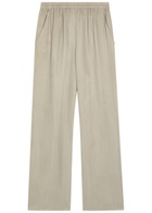 Emporio Armani Striped Loose Straight-leg Trousers Grey