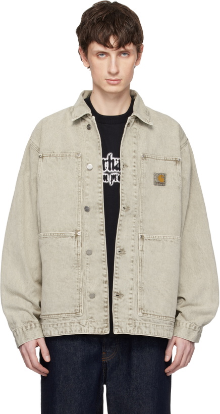 Photo: Carhartt Work In Progress Khaki OG Double Front Denim Jacket