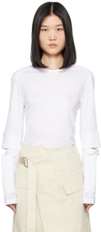 Helmut Lang White Astro Crew Long Sleeve T-Shirt