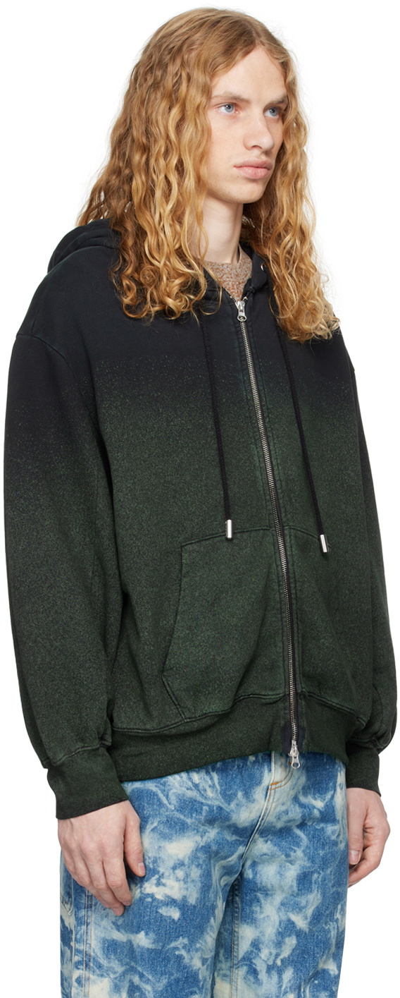 Eckhaus Latta Black Zip Hoodie