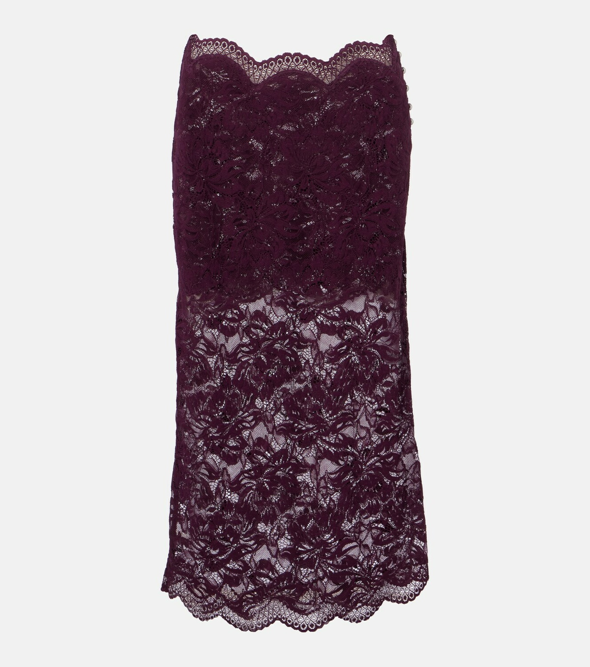 Rabanne Floral lace midi skirt