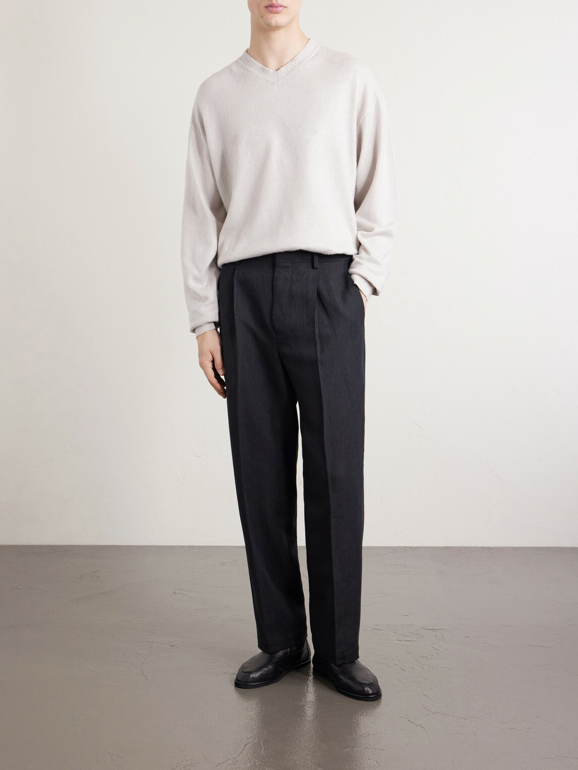 ATON - Linen and Cotton-Blend Sweater - Neutrals