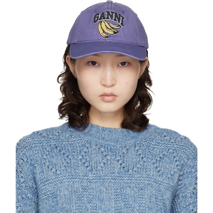 Photo: GANNI Purple Washed Canvas Cap