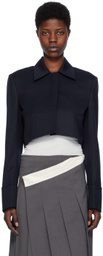 LOW CLASSIC Navy Cropped Jacket