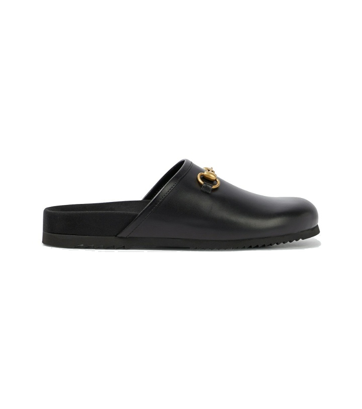 Photo: Gucci - Horsebit leather slippers