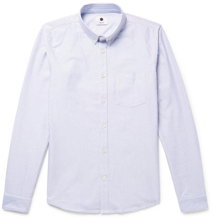 Photo: NN07 - Sixten Slim-Fit Button-Down Collar Striped Cotton Oxford Shirt - Men - Blue