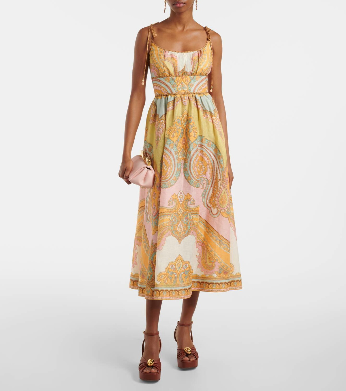 ZIMMERMANN ジマーマン ワンピース Maxine paisley linen 998254 Zimmermann Maxine Paisley Linen Tunic Minidress | Saks Fifth